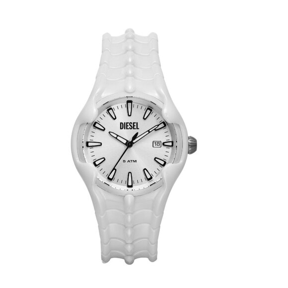 DIESEL DZ2197LE VERT WHITE DIAL WHITE CERAMIC BRACELET MEN'S WATCH - Picture 1 of 7